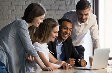 photo of a group of people talking