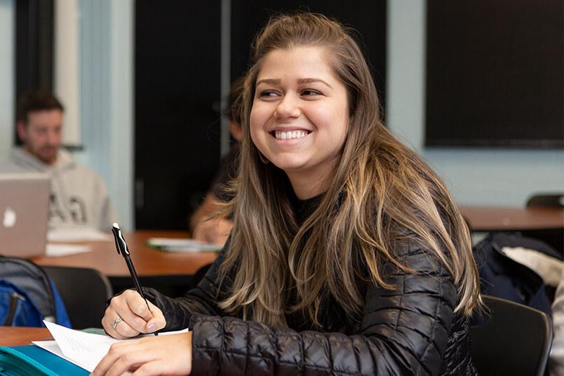 young woman in class